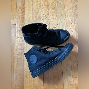 All black Hightop Converses size 9